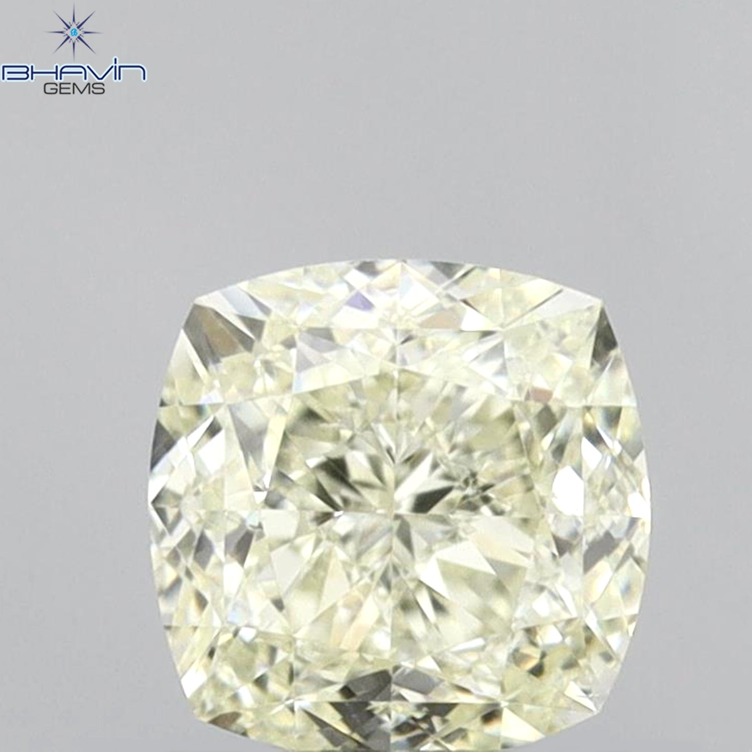 1.00 CT Cushion Shape Natural Diamond Yellow Color VVS1 Clarity (5.32 MM)