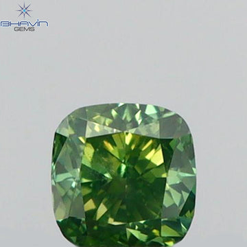 0.10 CT Natural Cushion Diamond Enhanced Vivid Green Color Clarity SI2 (2.50 MM)