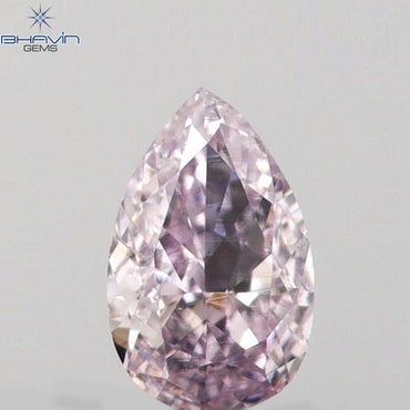 0.07 CT Pear Shape Natural Diamond Pink Color SI1 Clarity (3.50 MM)