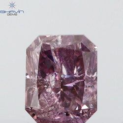 0.20 CT Radiant Shape Natural Diamond Pink Color I2 Clarity (3.31 MM)