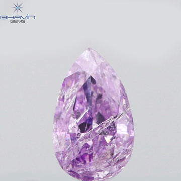 0.10 CT Natural Pear Diamond Pink Color Clarity I2 (4.02 MM)