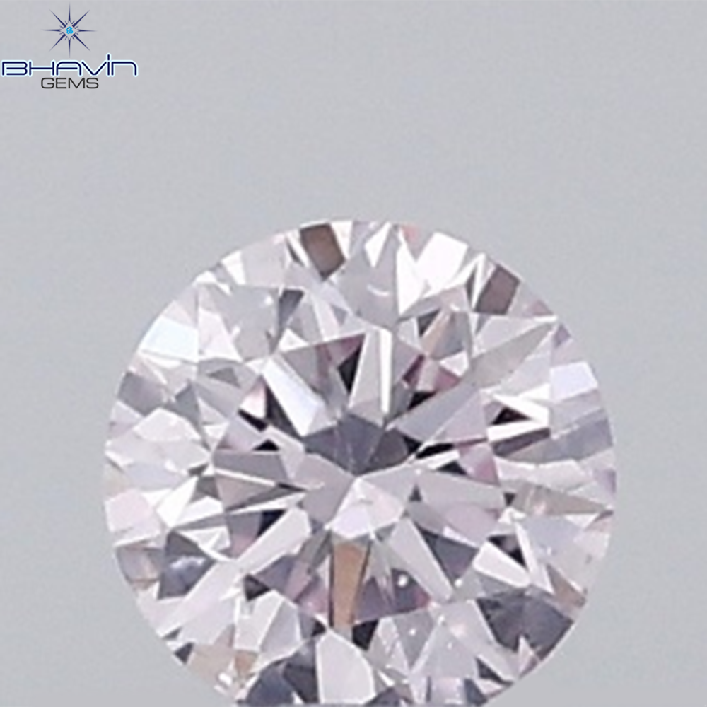 0.04 CT Round Natural Diamond Pink Color SI Clarity