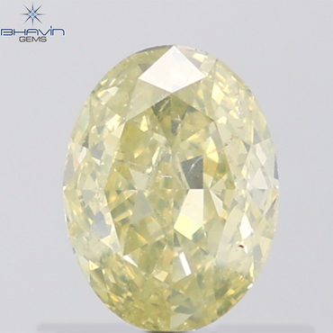 2.00 CT Oval Diamond Natural Green Yellow Color SI2 Clarity (9.26 MM)