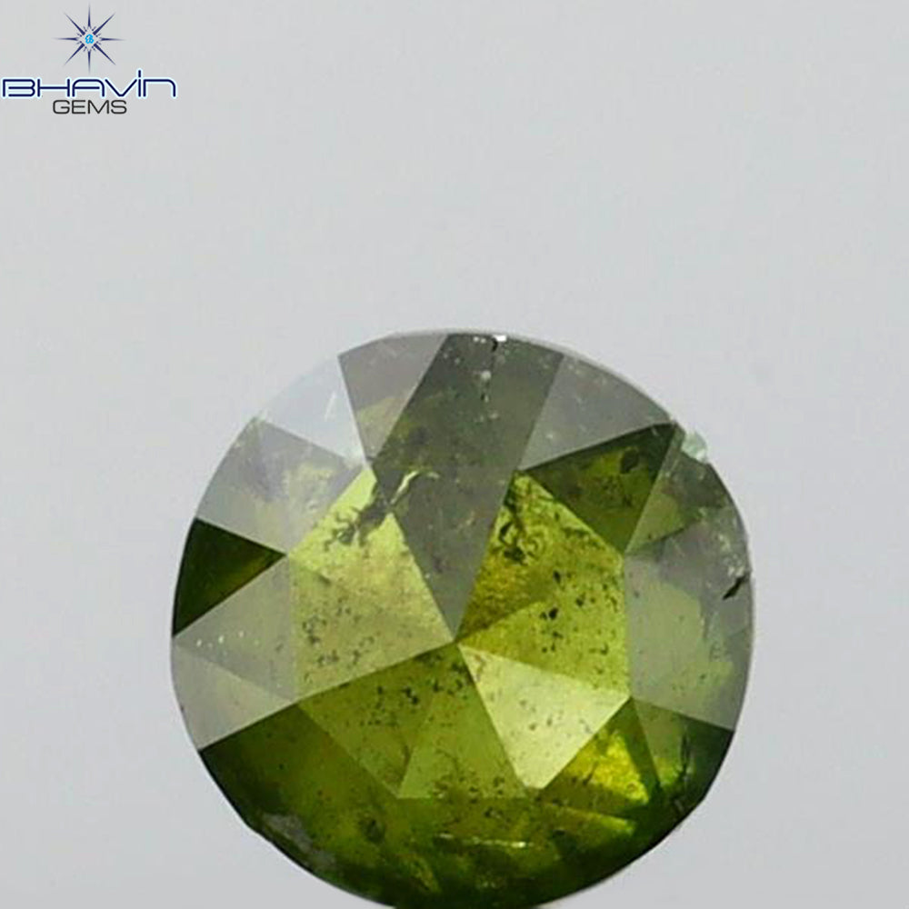 0.09 CT ラウンド ローズ カット シェイプ 天然ダイヤモンド グリーンがかったブルー カラー SI1 クラリティ (4.00 MM)
