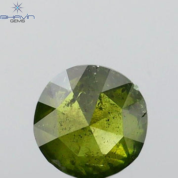 0.09 CT ラウンド ローズ カット シェイプ 天然ダイヤモンド グリーンがかったブルー カラー SI1 クラリティ (4.00 MM)