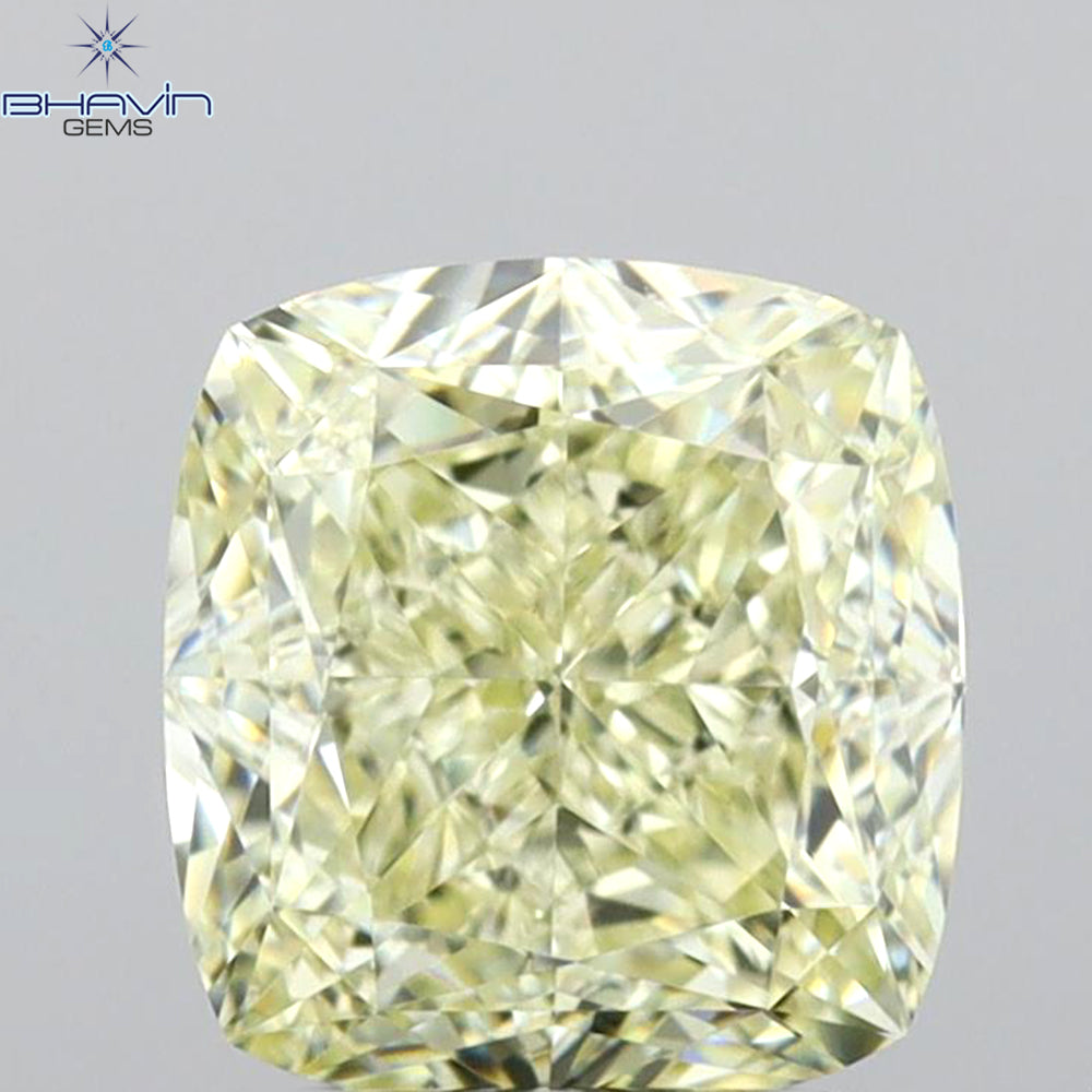 GIA Certified 1.02 CT Cushion Diamond Natural Yellow Color I1 Clarity (5.53 MM)
