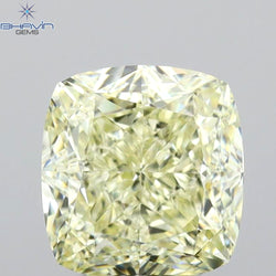 GIA認定 1.27 CT クッションダイヤモンド イエローカラー 天然ダイヤモンド VS1 クラリティ (5.97 MM)