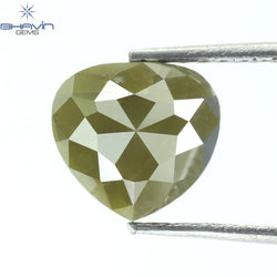 1.64 CT Heart Shape Natural Diamond Yellow Color I3 Clarity (7.00 MM)