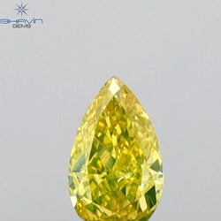 0.12 CT Pear Shape Natural Diamond Green (Parrot) Color VS1 Clarity (4.36 MM)