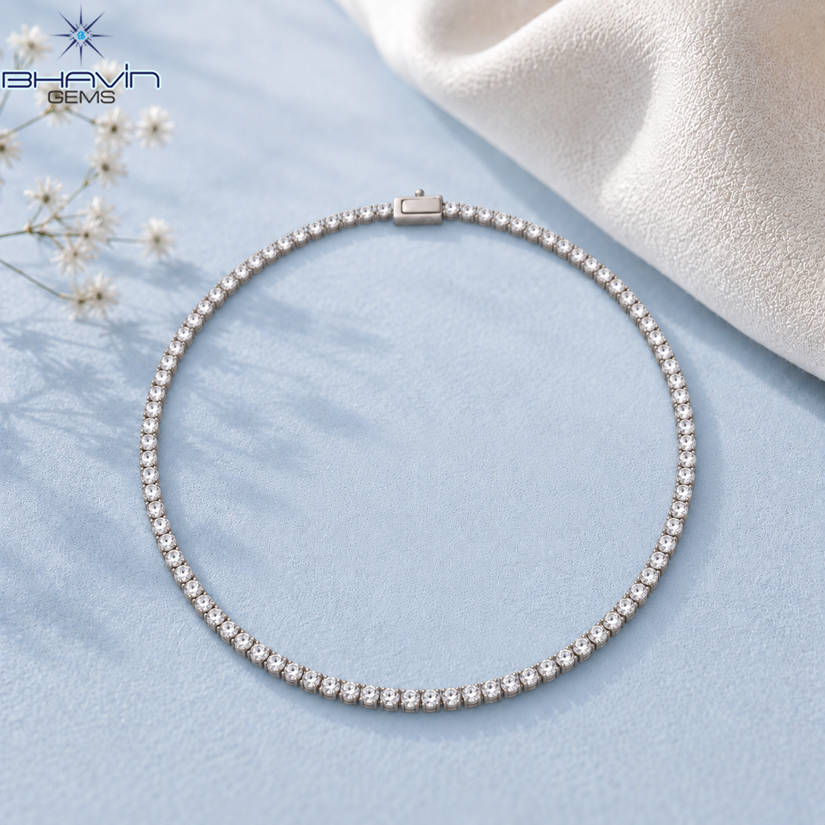 Classic Round Diamond Tennis Necklace