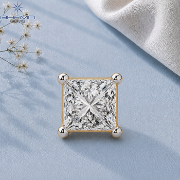 Princess Cut Diamond Solitaire Nose Pin – Elegant Four Prong Design