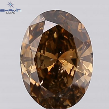 1.07 CT Oval Shape Natural Diamond Brown Color SI2 Clarity (8.17 MM)