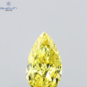 0.17 CT ペアシェイプ 天然ダイヤモンド イエローカラー VS1 クラリティ (4.80 MM)