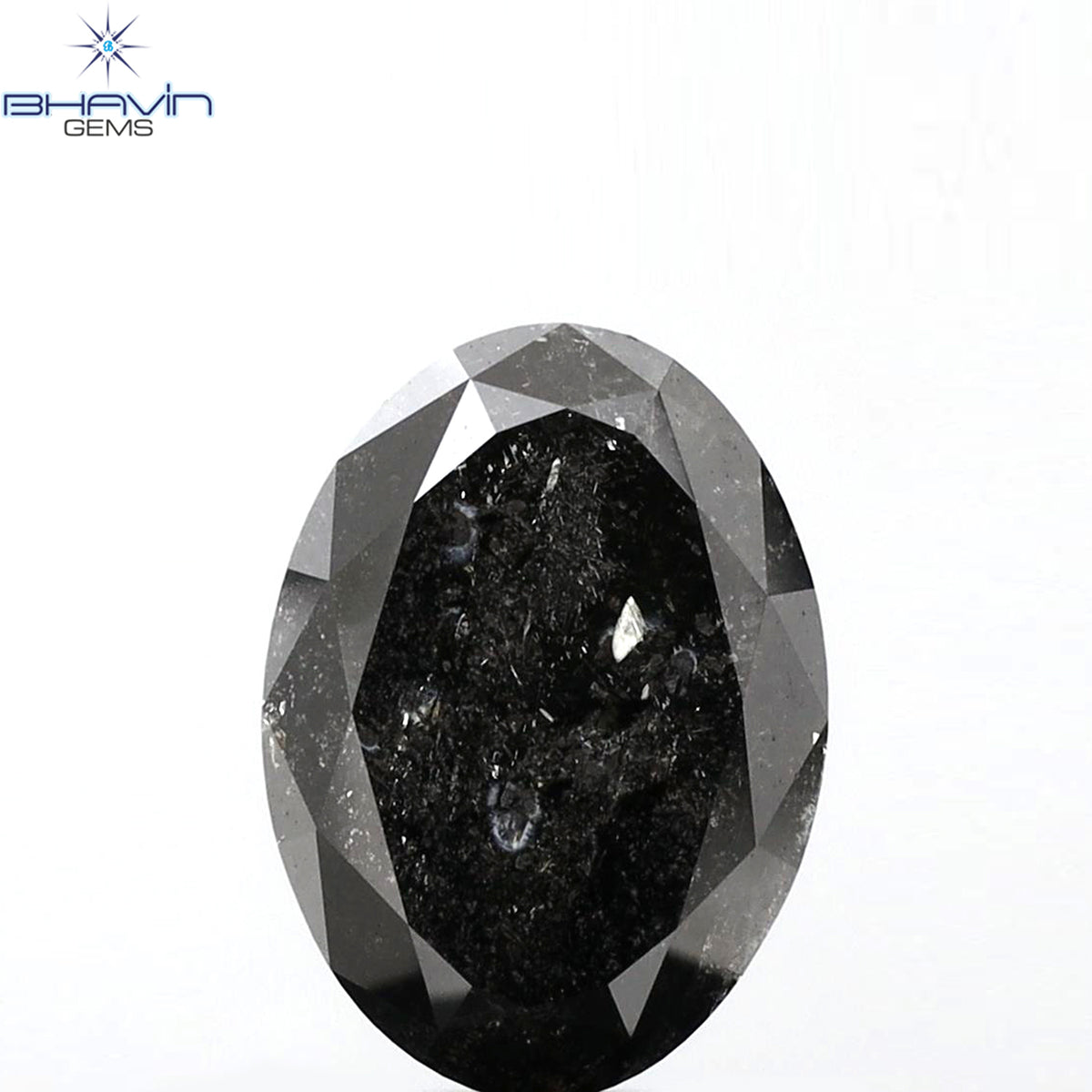 2.82 CT オーバルシェイプ 天然ダイヤモンド ソルト＆ペーパーカラー I3 クラリティ (10.54 MM)