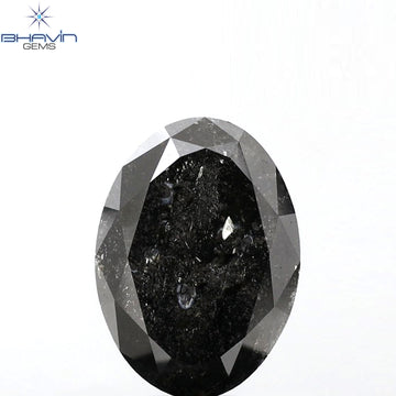 2.82 CT オーバルシェイプ 天然ダイヤモンド ソルト＆ペーパーカラー I3 クラリティ (10.54 MM)
