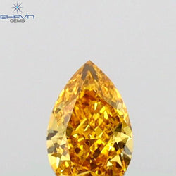 0.14 CT Pear Shape Natural Diamond Orange Color VS1 Clarity (4.10 MM)