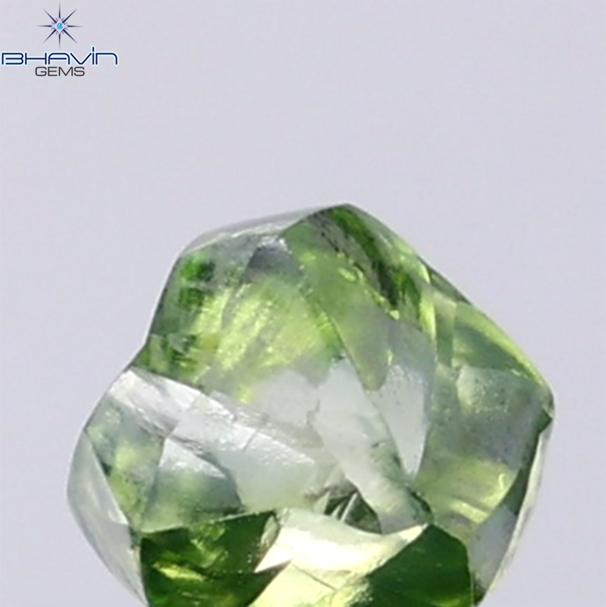 1.38 CT Natural Rough Diamond Enhanced Green Color Clarity VS (6.15 MM)