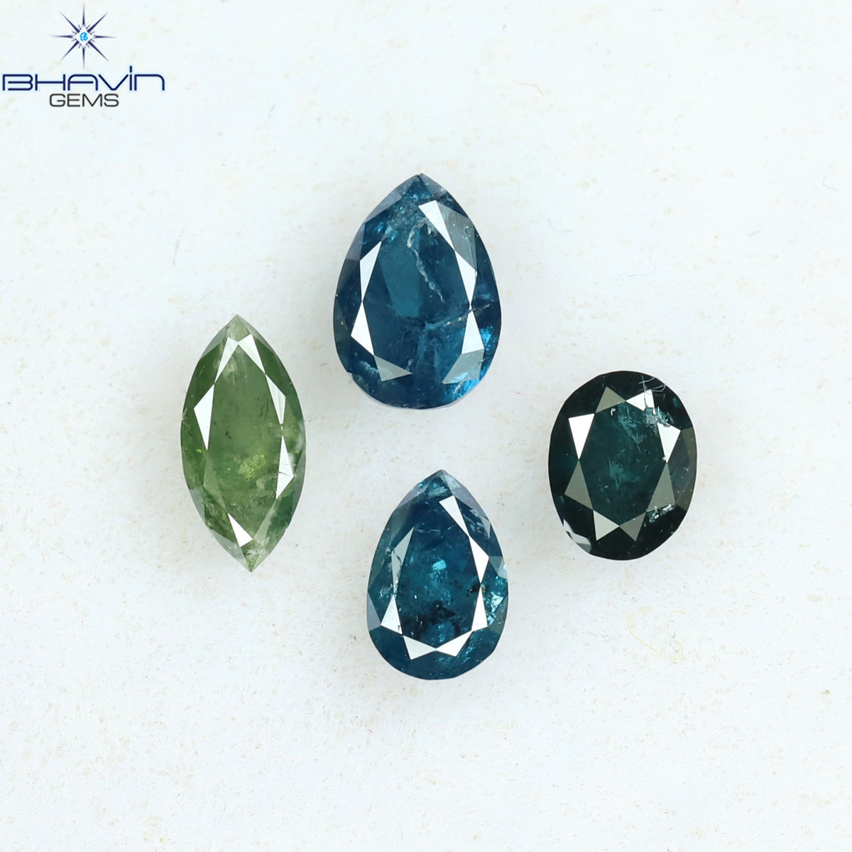 0.67 CT/4 Pcs Natural Mix Shape Diamond Enhanced Mix Color Clarity I3 (5.03 MM)