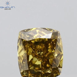 0.29 CT Cushion Shape Natural Diamond Brown Orange Color VS1 Clarity (3.96 MM)