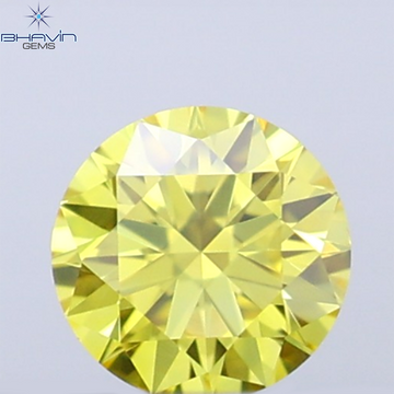 0.07 CT Round Cut Natural Diamond Yellow Color VS1 Clarity