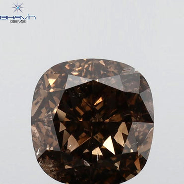 1.44 CT Cushion Shape Natural Diamond Brown Pink Color SI2 Clarity (6.33 MM)