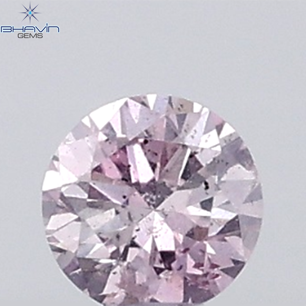 0.18 CT ラウンド ローズ カット シェイプ 天然ダイヤモンド ピンク色 I2 クラリティ (3.86 MM)