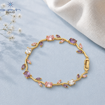 Floral Vine Multicolor Diamond Bracelet