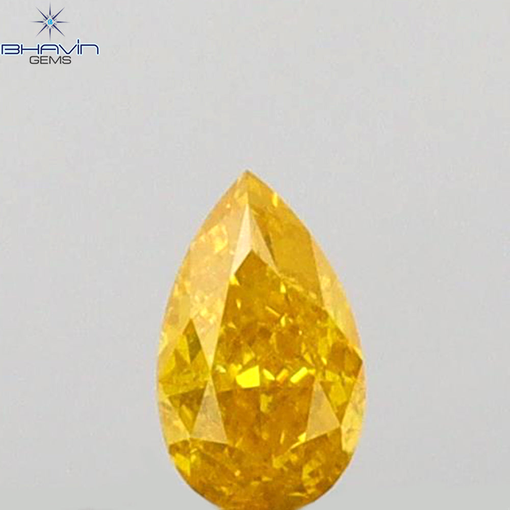 0.10 CT ペアシェイプ 天然ダイヤモンド イエローカラー SI2 クラリティ (3.86 MM)