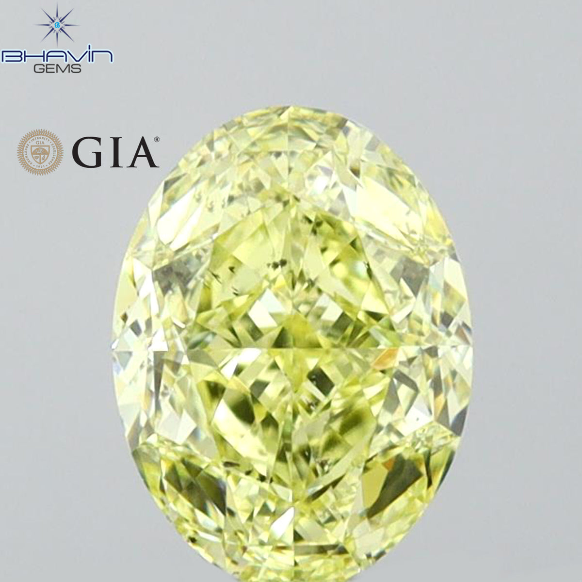 GIA Certified 1.30 CT Natural Oval Diamond Fancy Yellow Color Clarity SI1 (7.51 MM)