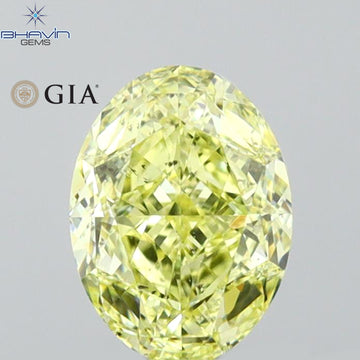 GIA Certified 1.30 CT Natural Oval Diamond Fancy Yellow Color Clarity SI1 (7.51 MM)