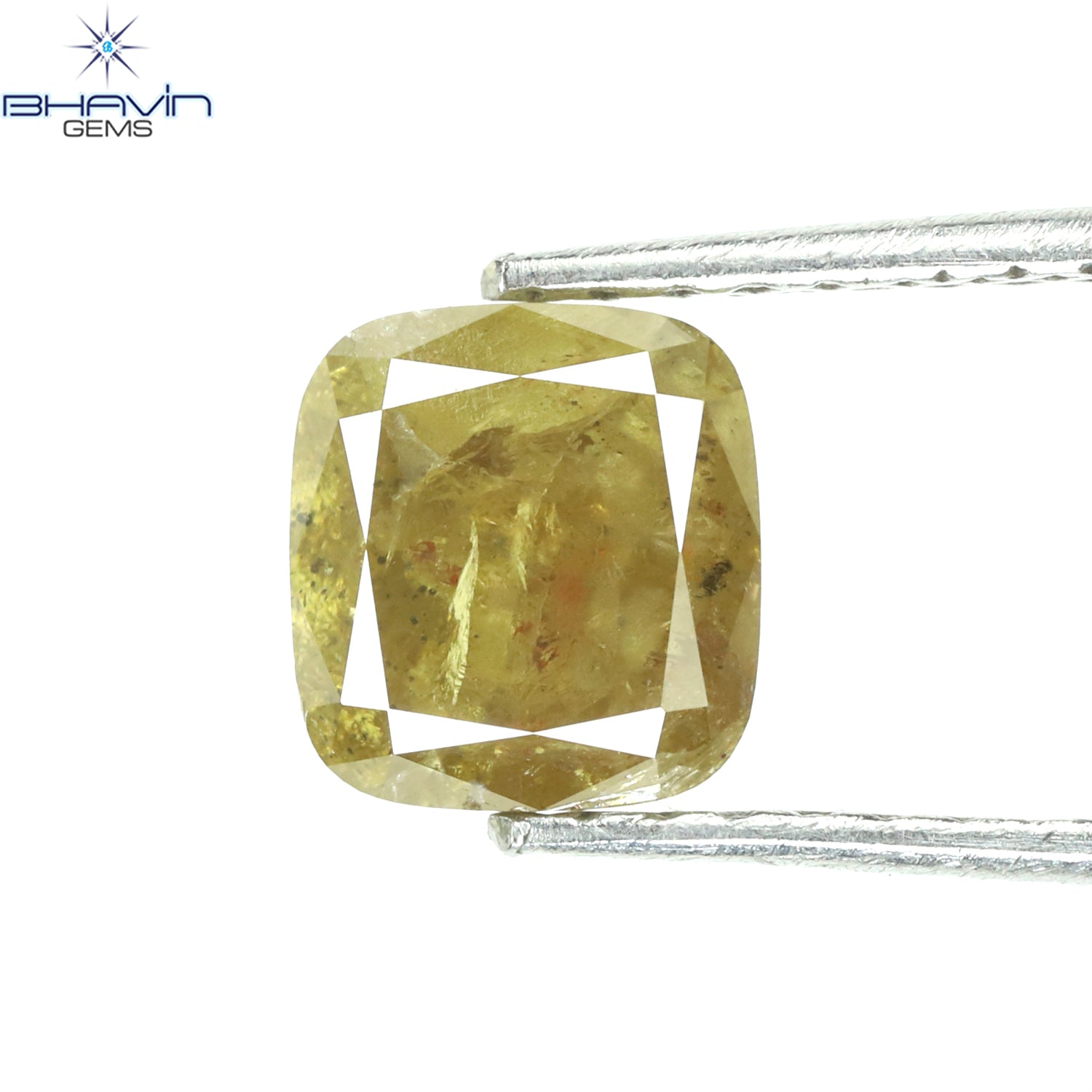 1.30 CT Cushion Diamond Natural Loose Diamond Yellow Color I3 Clarity (6.10 MM)