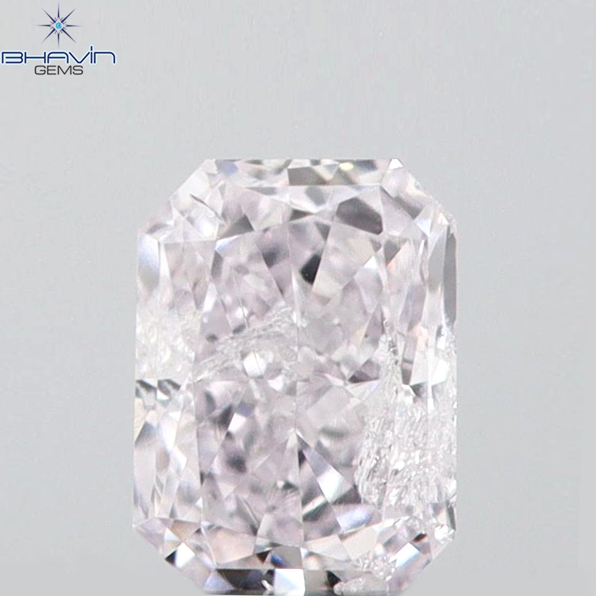 0.08 CT ラディアント シェイプ ナチュラル ダイヤモンド ピンク色 SI2 クラリティ (2.38 MM)