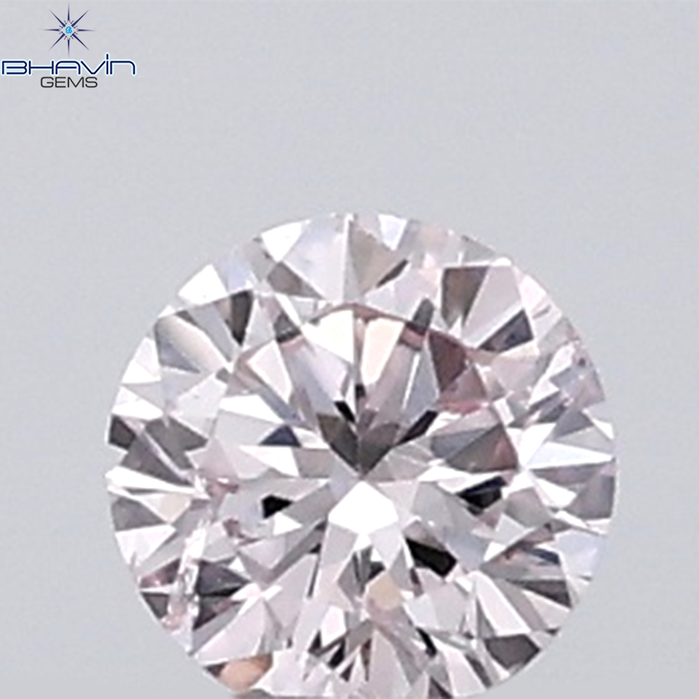 0.18 CT ラウンド ローズ カット シェイプ 天然ダイヤモンド ピンク色 I2 クラリティ (3.86 MM)