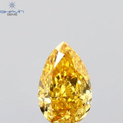 0.25 CT Pear Shape Natural Diamond Orange Color SI1 Clarity (4.90 MM)