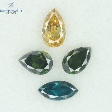 0.28 CT/5 ピース ミックス シェイプ ナチュラル ダイヤモンド ピンク色 SI2 クラリティ (2.40 MM)