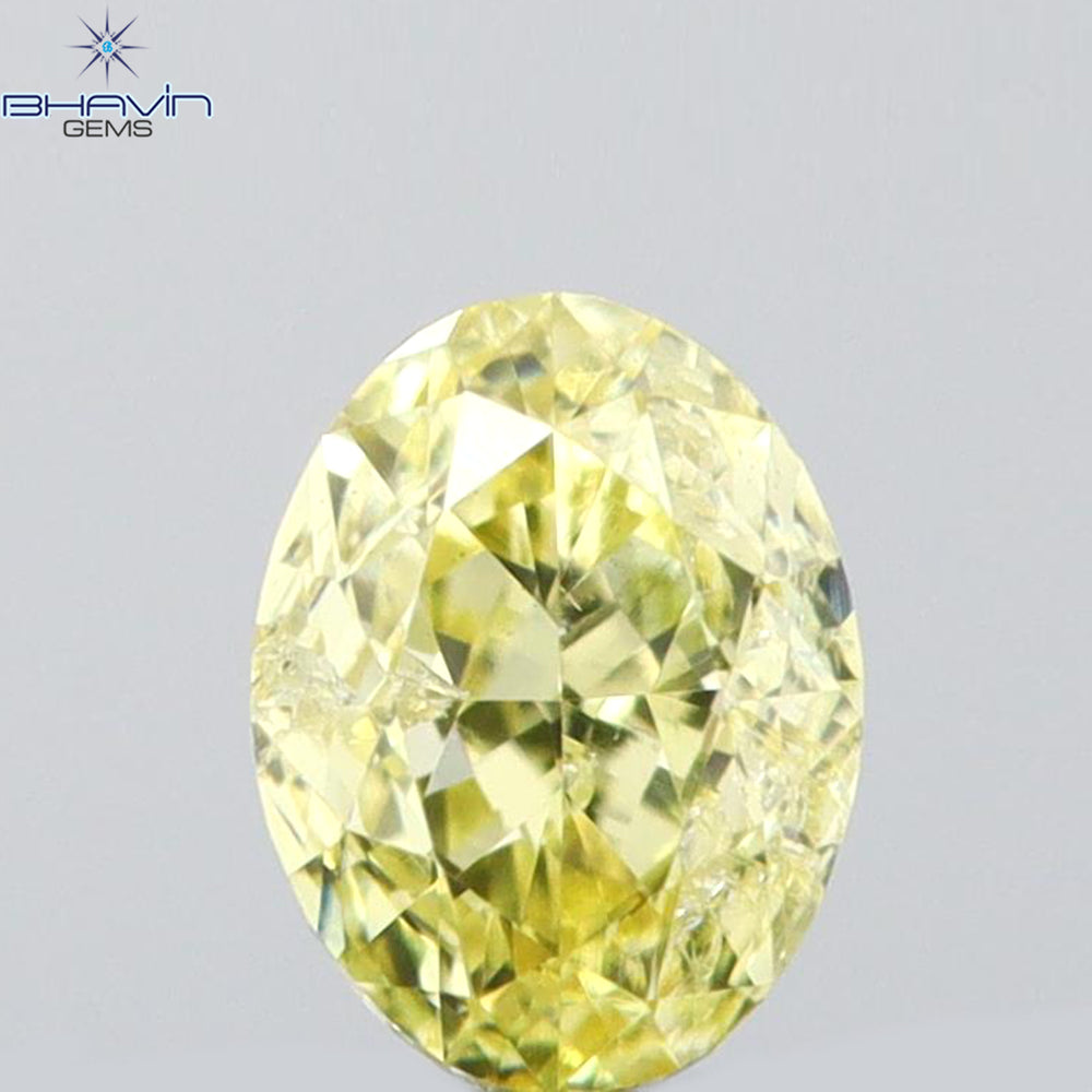 0.15 T Oval Shape Natural Diamond Yellow Color SI1 Clarity (3.84 MM)