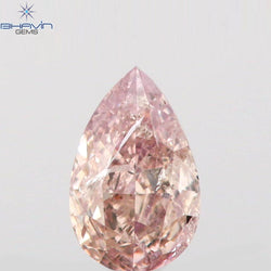 0.18 CT Pear Shape Natural Diamond Pink Color I1 Clarity (4.34 MM)