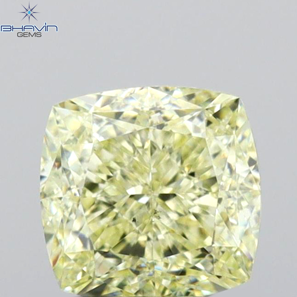 GIA Certified 1.31 CT Cushion Diamond Natural Yellow Color SI1 Clarity (5.87 MM)