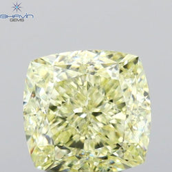 GIA認定 1.27 CT クッションダイヤモンド イエローカラー 天然ダイヤモンド VS1 クラリティ (5.97 MM)