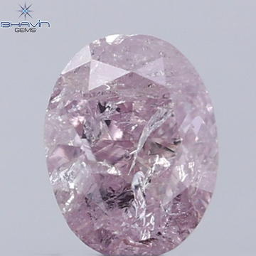 0.33 CT Oval Diamond Natural Pink Color I3 Clarity (4.38 MM)