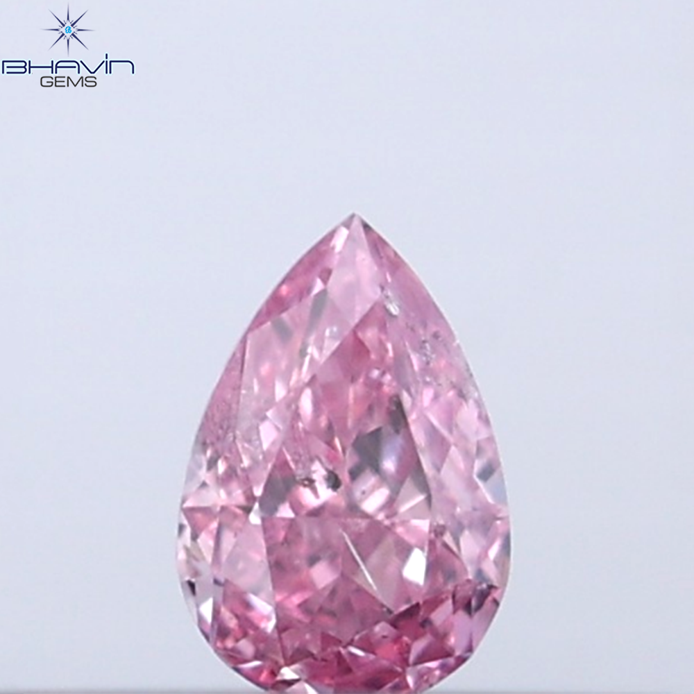 0.07 CT ペアシェイプ 天然ダイヤモンド ピンクカラー SI1 クラリティ (3.52 MM)