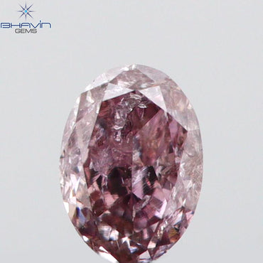 0.13 CT Oval Shape Natural Diamond Pink Color SI1 Clarity (2.79 MM)