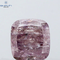 0.40 CT Cushion Shape Natural Diamond Pink Color I3 Clarity (4.37 MM)