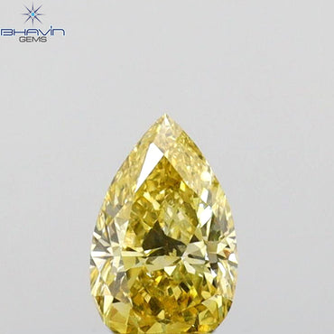 0.27 CT Pear Shape Natural Diamond Green (Chameleon) Color SI1 Clarity (5.34 MM)