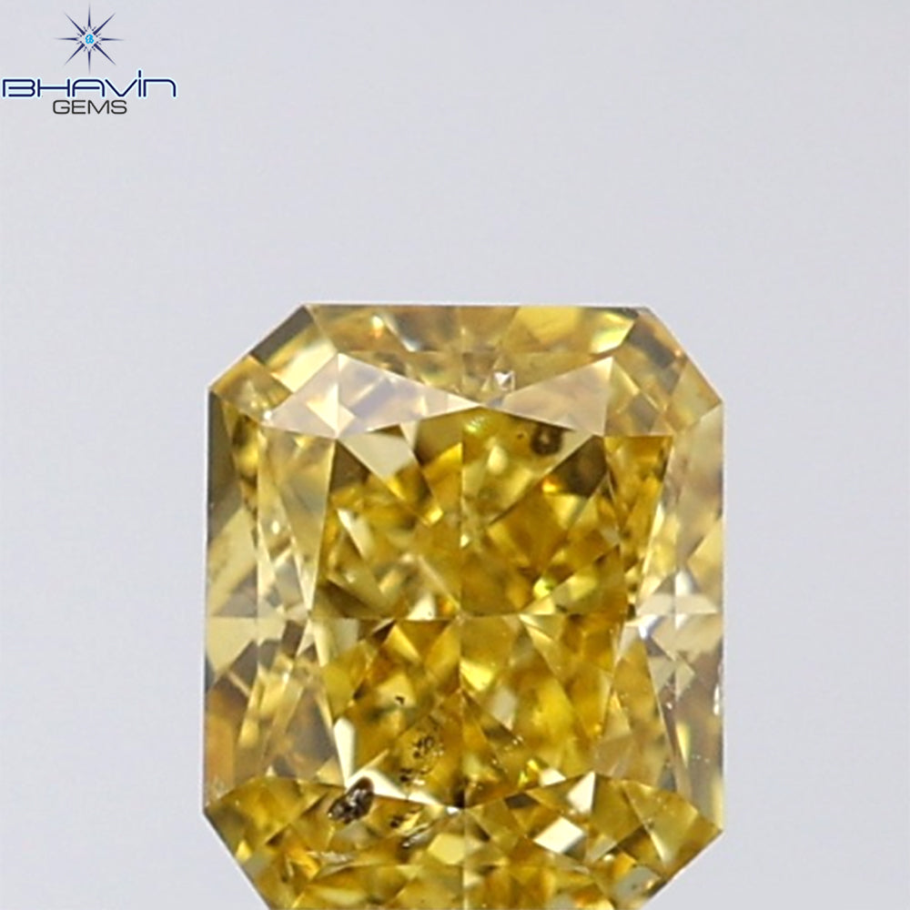 0.63 CT Radiant Shape Natural Diamond Orange Color SI1 Clarity (5.13 MM)