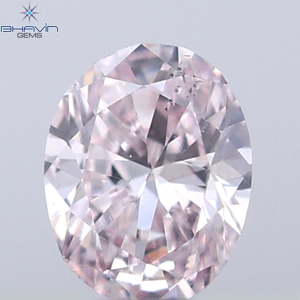 0.10 CT Oval Shape Natural Diamond Pink Color VS2 Clarity (3.45 MM)