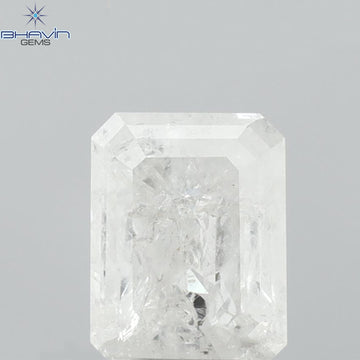 0.94 CT Emerald Shape Natural Diamond White Color I3 Clarity (6.63 MM)