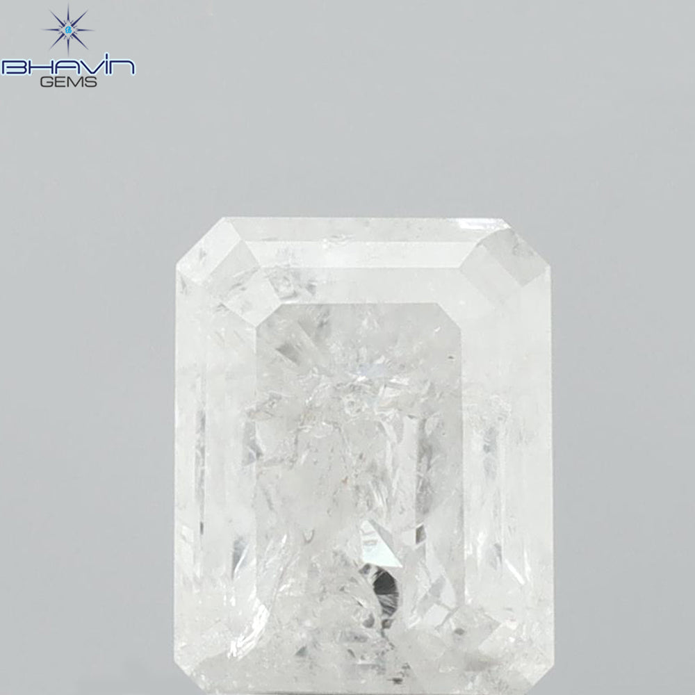 0.94 CT Emerald Shape Natural Diamond White Color I3 Clarity (6.63 MM)