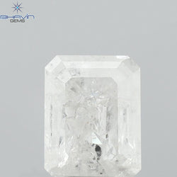 0.94 CT Emerald Shape Natural Diamond White Color I3 Clarity (6.63 MM)