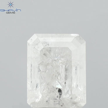 0.94 CT Emerald Shape Natural Diamond White Color I3 Clarity (6.63 MM)